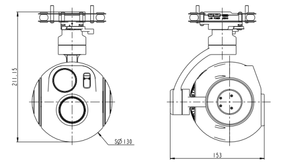 TZ130TA-HNV230T635L305三轴三光吊舱