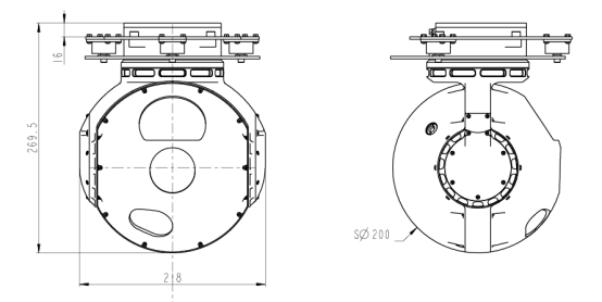 S200TA两轴三光吊舱 S200TA两轴三光吊舱