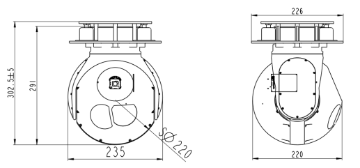 S220TE两轴三光吊舱